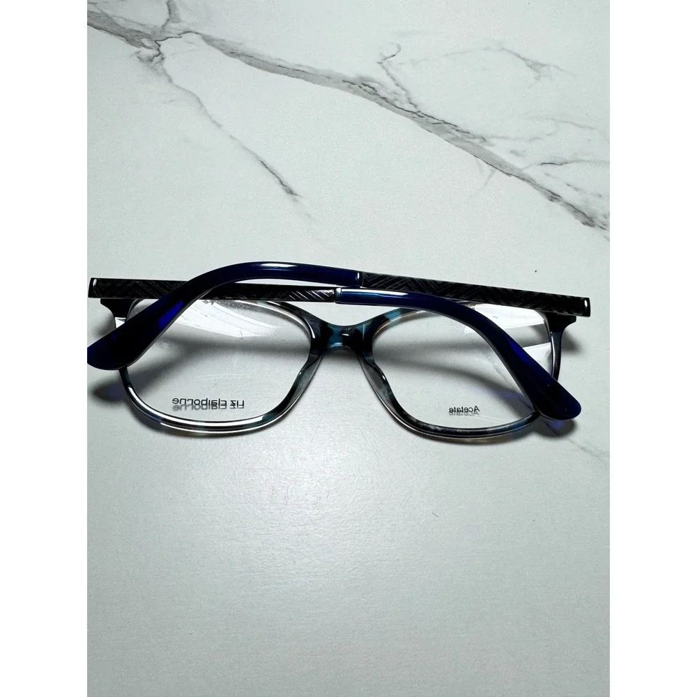 Liz Claiborne L647 Eyeglasses Blue Marbled Acetate Frames 52-16-135 IPR